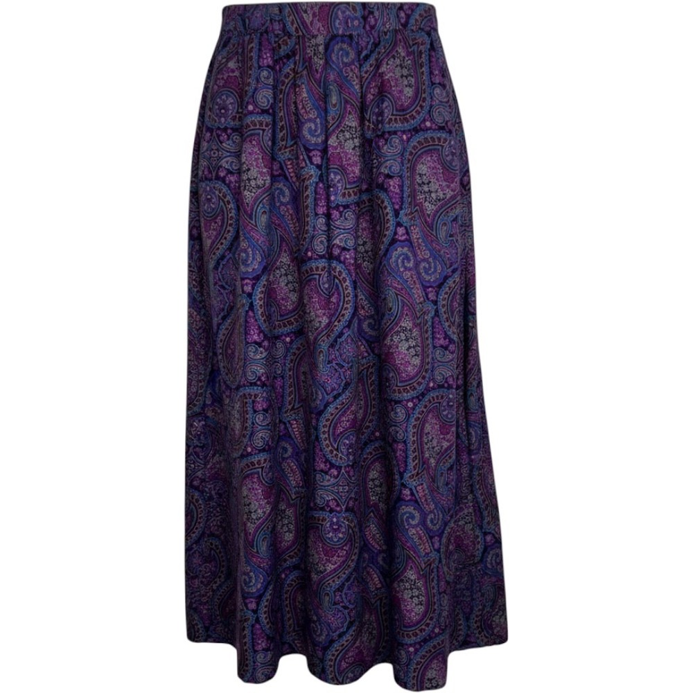 Country Sophisticates Pendleton Maxi Skirt Womens 10 Purple Paisley Rayon Wool